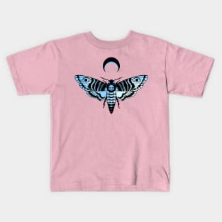 Death’s Head Moth Black and Blue Kids T-Shirt